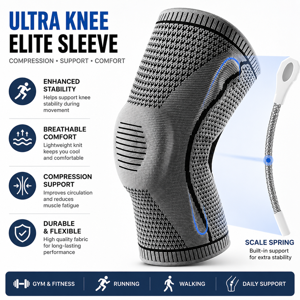 Ultra Knee Elite Sleeve – Compression Knee Support for Gym, Running & Daily Comfort